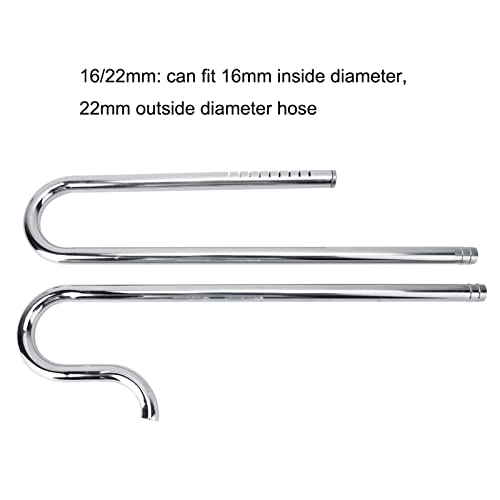 Aquarium Inflow Pipe, Lily Pipe Skimmer Stainless Steel Outflow Oil-Film Skimmer Filter Pipe Fish Tank Supplies (16/22mm)