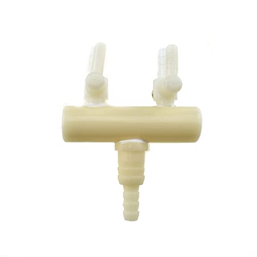 Plastic Aquarium 2 Outlet Ways Air Flow Pump Control Distributor Tubing Splitter Lever Control Valve White Precise Adjust Pressure Distribute Air Well Calm Flow No Leak Handy Place 1Pcs