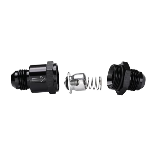8AN Non Return One Way Inline Check Valve Fitting Aluminum Black - size: 8AN