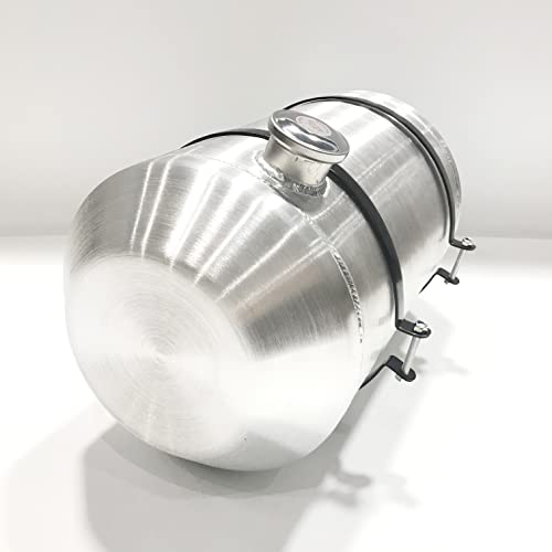 JSD 10 5/8 Gallons 12"x22" Aluminum Spun Round Gas Tank Fuel Cell Tank End Fill 3/8" NPT Outlet --Log splitter, Off-road mini bike,go kart - size: 12" x 22"