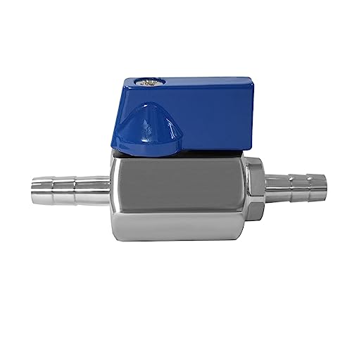 Beduan 2PCS 1/4” Hose ID Barb Ball Valve 304 Stainless Steel Mini Shut Off Valve for Water Gas Fuel Drip Irrigation and Aquariums - size: 1/4" Hose Barb