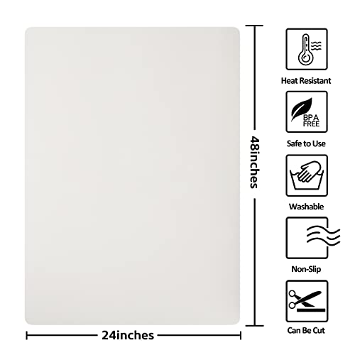 Silicone Mat Heat Resistant Mats for Countertop, Multipurpose Large Silicone Mats for Crafts Kitchen Workbench Size 48x24 inches Thick 2mm,Rolled Package,Beige - color: Beige, size: 48"L x 24"W