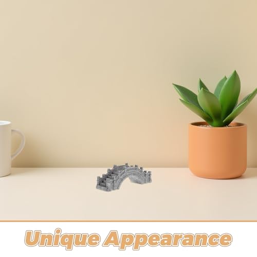 4pcs Mini Arch Bridge Figurines Garden Bridge Statue for Fairy Garden and Fish Tank Decor Gray Stone Micro Landscape Accessories