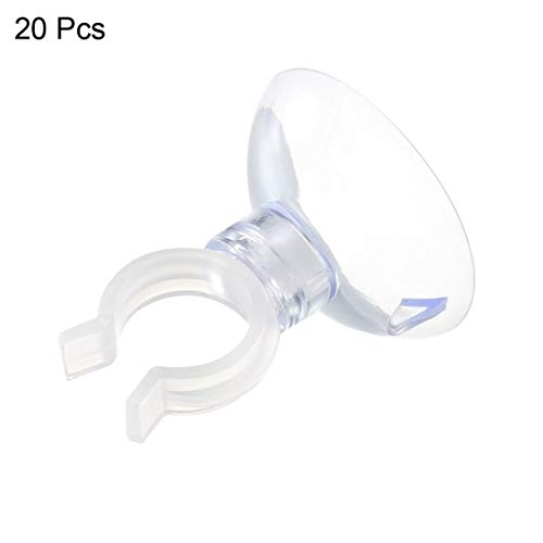 uxcell Aquarium Suction Cup Clips Airline Tube Holders Clamps for Fish Tank Clear 13mm 20Pcs - size: 13mm