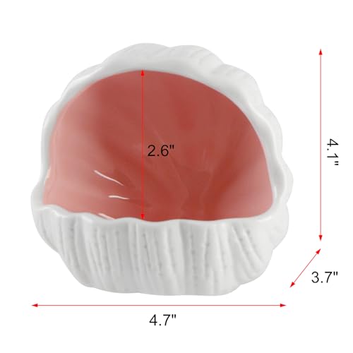 Aquarium Decorations, Cute Ceramic Betta Fish House, Conch Shell-Shaped Fish Tank Decor Accessory with Pearls, Hideout Cave for Fish Shrimp to Play Sleep Breed Rest (Pink) - color: Pink & Pearl