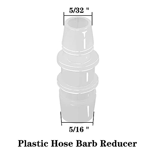 5/16" to 5/32" Hose Barb Reducer Pipe Fittings Adapter, Plastic Joint connector Splicer Mender for Aquarium Household Transport Fuel Gas Liquid Air (Pack of 4) - size: 5/16"-5/32"