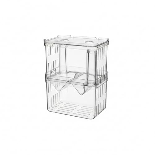 Clear PP Aquarium Isolation Box - Single Compartment Breeding & Separation Tank for Fry and Fish, 3.15 x 2.76 x 3.94 Inches