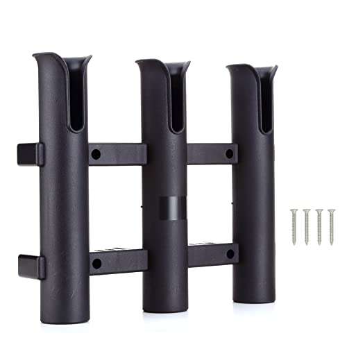 Wall Mounted Fishing Rod Holders Tubes Links Fishing Rod Holder Rack Rests (3-pole-black) - color: 3-pole-black