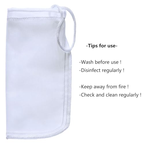 3 Pack 180 Micron Aquarium Filter Bags,Reusable Extra Fine Mesh Media Filter Bags with Drawstring,Applicable to Aquarium Filter impurities,Very Fine Resins Filter (7.5x3.6in)