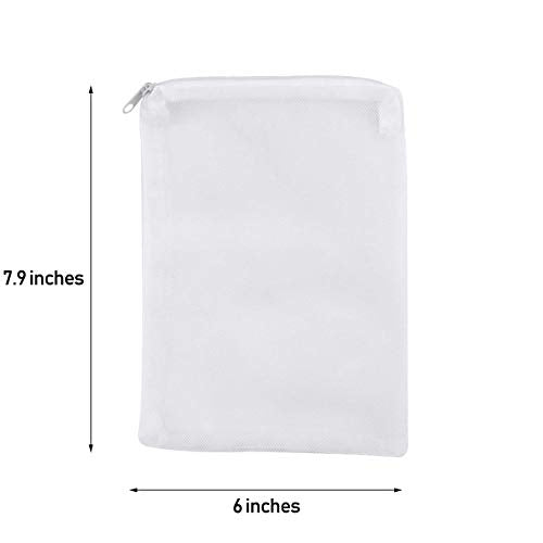 10 Pieces Aquarium Filter Bags Fish Tank Media Mesh Filter Bags Net Bag with Zipper for Charcoal Pelletized Remove Activated Carbon, Biospheres, Ceramic Rings