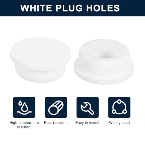 uxcell 4Pcs White Plug Holes, Waterproof Rubber Button Plug for 35mm / 1.38" Hole - size: 35mm