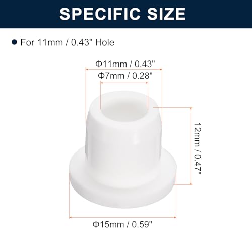 uxcell 4 Pieces White Plug Holes, T11 Waterproof Rubber Button Plug for 11mm / 0.43" Hole - size: 11mm