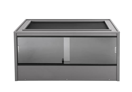 New Age Pet ECOFLEX Two Large Reptile Enclosures with Matching Stacker Combo Set in Grey - color: Grey, size: Large