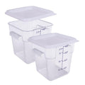 2 Pack RED Square Food Storage Container With Lid,Commercial Storage Box With Scale & Handle,Cake Making,Dough Marinating Meat,Kitchen Supplies (4 Quart) - size: 4 Quart-RED LID & MEASURING LINE