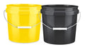 House Naturals 2 Gallon Black and Yellow Plastic Buckets Without lids BPA Free Food Grade Made in USA Pail (Pack of 2)