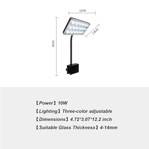 Full Spectrum 10W Fish Tank Light Enhanced Edition LED Aquarium Light with Lens, 3 Adjustable Modes(Suitable for 7-16 Inch Tanks)
