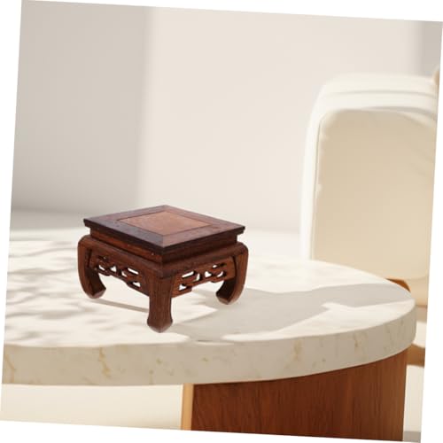 Zerodeko Square Wooden Pedestal Stand Sturdy Vase Base for Indoor Plants Fish Tanks and Decorative Displays Multipurpose Showcase Holder Smooth Finish and Detailed Carvings