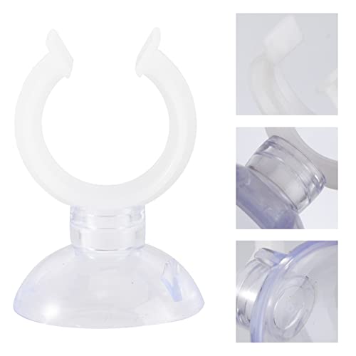Uonlytech 12 Pcs Aquarium Water Clamp Holder Fish Tank Fixed Clip with Suction Cup 1.57X1.77X1.18In Durable Plastic for Secure Tube Management