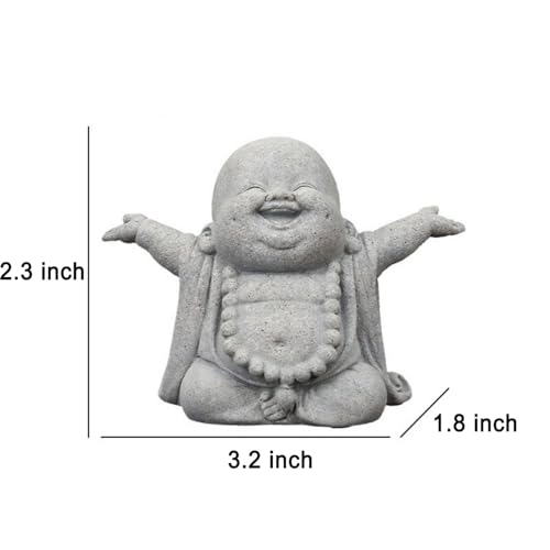 OwMell Japanese Jizo Monk Statue, Buddha Jizo Figurine Memorial Aquarium Statue Ornament - Laughing Buddha Small - color: Laughing Buddha Small