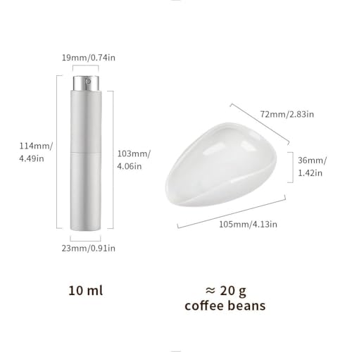 watchget Coffee Bean Dosing Cup & Static Reduction Spray Bottle Kit for Espresso Bar, Ceramic Single Dose Tray for Brewing/Tea, Barista Accessories Set, White - color: White