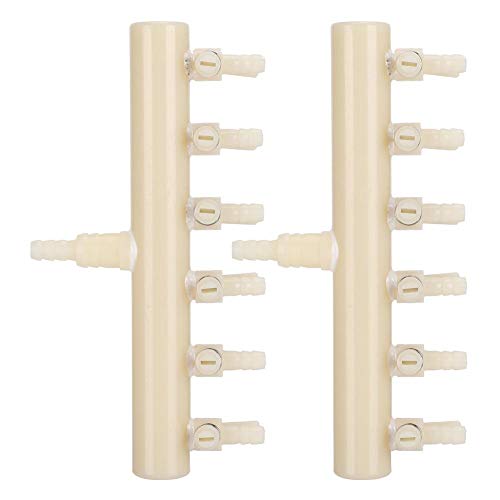 2PCS Aquarium Air Control Lever Valve, Distributor Splitter Pump Accessories Set Plastic Easy Aquarium Air Pump Special Splitter Valve with Diverter Adjustable S(6 Heads) - color: 6 heads