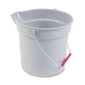Rubbermaid Commercial Products Brute Heavy-Duty Round Bucket 10-Quart/2.5 Gallon Gray Corrosive-Resistant Pail with Handle for Professional/Janitorial Cleaning and Material Transport