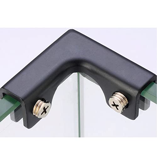 jinyatu 4Pcs Glass Clamp Square Frame 90 Degree Corner L Shape Connector Clip Holder for Rimless Aquarium Shower Door Cube Glass Panel Fixing (Max Clamp 10mm Thick) - size: Max Clamp 10mm thick