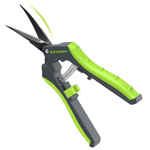 6.5" Pruning Shears for Gardening, Sharp Plant Trimming Scissors for Precise Cuts, Stainless Steel Garden Scissors Bonsai Clippers (1-Pack Curved) - style: 6.5" Curved
