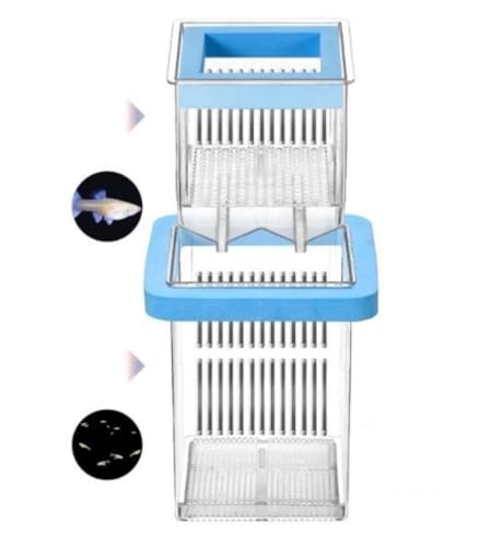 Hatching Container Pet House Floating Breeding Box for Aquarium Fish Tank Breeder(Blue) - color: Blue
