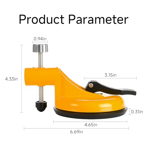 Granite Marble Countertop Seam Leveling Tool, Adjustable Vacuum Suction Clamp Set for Stone Slab Installation and Repair, Professional Gap Adjustment Kit Yellow Rubber