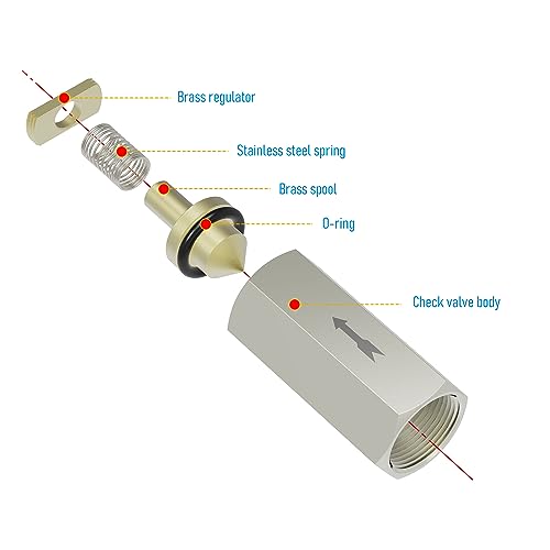 2PCS Air Check Valve, 3/8 PT Nickel-Plated Brass Copper Non Return One Way Air Check Valve, Female Threaded Full Port - size: 3/8 PT