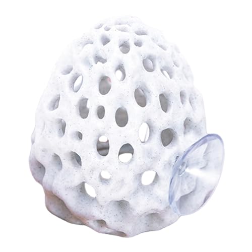 Shrimp Cave, 2.8x3.2 Inch Fish Tank Rocks with Suction Cup, Hollow & Multifunctional Fish Tank Accessories, Simulation Aquarium Decor for Home