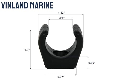 Vinland Marine Boat Stowage Clip for Ø1, Ø1-1/4, Ø1-1/2, Fishing Tool Holder, Fishing Rod Holder Clips, Boat Hook Holder Boat Ladder Clip Boat Paddle Holder Boat Tool Holder - size: For Ø1"