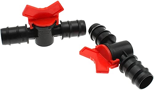 1 Inch(25mm) Barbed Ball Valve 4pcs Shut Off Switch Hose Barb Valve for Garden Drip Irrigation Aquarium Hose Tube