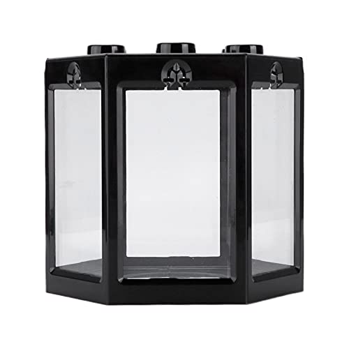 Gazaar Mini Fish, Small Hex Shape Fish, Hexagon Betta Fish Goldfish, Mini Aquarium, Desktop Plastic Fish for Living Room Office Home Decor (Black)