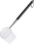Pawfly Aquarium Shrimp Net, 2 Inch Tiny Fish Tank Net with Extendable Stainless Steel Handle, Soft Round Fine Mesh for Shrimp Baby Fish Food Residue Debris Skimming - color: Black Round, size: 2 Inch