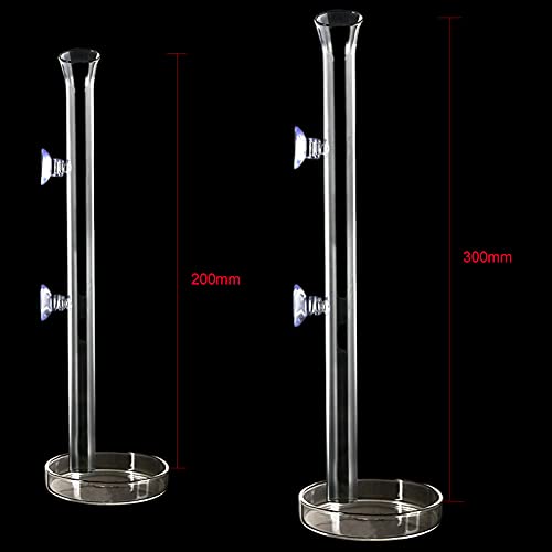 200MM Aquarium Shrimp Feeding Tube and Dish Tube Glass Fish Feeder Tube with Glass Bowl and Suction Cups for Fish Tank Aquarium Shrimp Fish Dish - size: 200MM Feeder Tube + Round Bowl