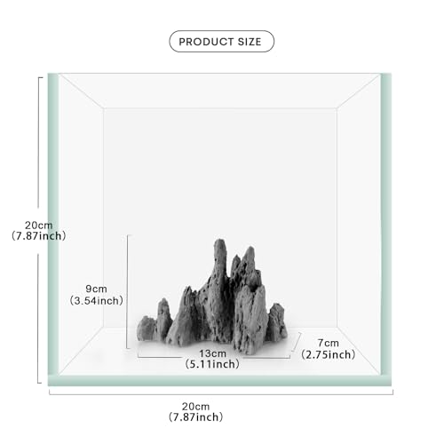 FZONE Aquarium Rocks Aquascaping, Micro Resin Seiryu Rock for Aquascaping - size: 05 Seiryu Stone: 5.11" × 2.75" × 3.54"