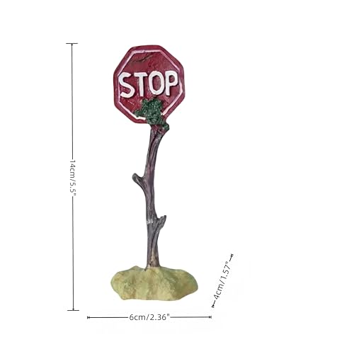 Funny Aquarium Decorations, Warning Signs, Resin Fish Tank Decorations, Aquarium Decorations Aquarium Fish Tank Warning Signs (1, Red Stop) - color: Red