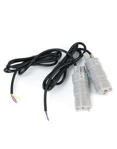 QWORK 12V Submersible Water Pump, 2 Pack 6-15V DC Mini Transfer Pump 600L/H, 5M Head, 1.5m Cable, 12mm Outlet OD for Fish Tank, Water Change, Drainage, Watering