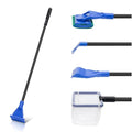 5 in 1 Fish Tank Cleaner Kit Aquarium Cleaning Tools with 19 Inch Anti-Slip Handle Fish Tank Cleaner with Algae Scraper and Fish Net - size: Length 19inch