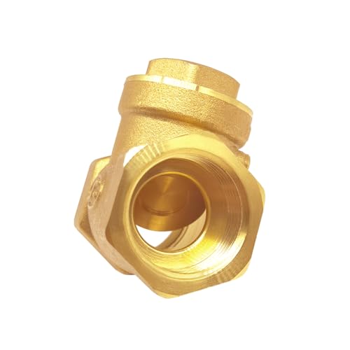 Joywayus 1/2” Female Thread Brass Horizontal Check Valve DN15 One-Way Non-return Swing Check Valve Prevent Water Backflow - size: 1/2" Female