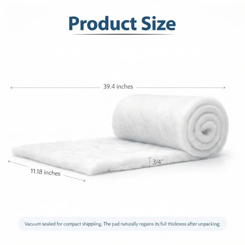 Aquarium Filter Pad 39.4 x 11.8in, Aquarium Filter Floss, Aquarium Filter Media for Crystal Clear Water, Fish Tank, Ponds & Garden, Cut to Fit for Sump & Canister Filters