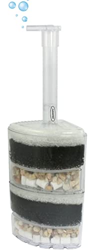 XINYOU Corner Filter Air Driven Bio-Sponge Ceramic for Fry Shrimp Fish Tank Aquarium XY-2010, 2.75 x 3.15 x 11 inches - size: 2.75 x 3.15 x 11 inches