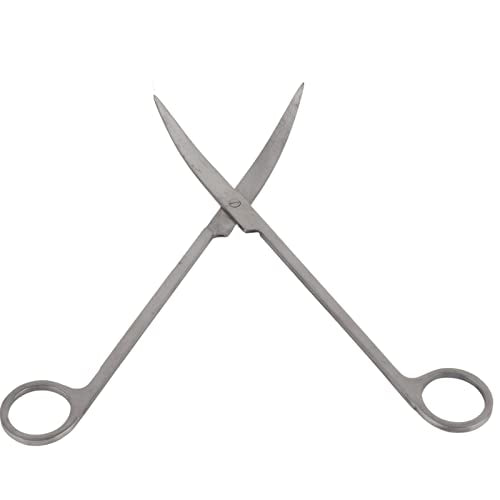 Gavigain Stainless Steel Aquarium Scissors, Curved and Straight Designs, Ergonomic Handle, Sharp Blades, for Aquascaping Hobbyists and Professionals (Bend 25cm)