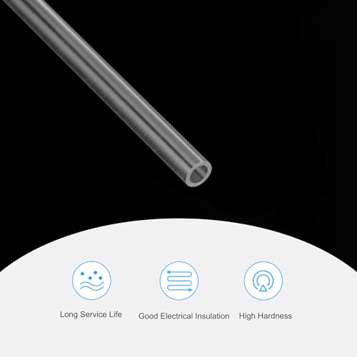 MECCANIXITY Plastic Pipe Rigid Polycarbonate Round Tube Clear 0.16"(4mm) ID 1/4"(6mm) OD 14"(350mm) High Impact for Lighting, Models, Water Plumbing - size: 0.16"IDx1/4"ODx14"