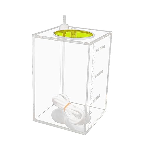 Aquarium Choice Acryli Made Liquid Storage Bucket Doing Pump Reservoir Container (4.25 * 4.25 * 6.5 Inch;1500ml/1.5L（Yellow）)