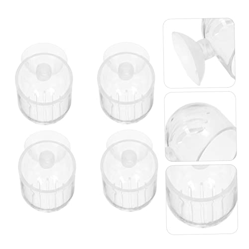 4pcs Fish Tank Feeding Cups Transparent Holder Cup Design Compact Planting Tool for Aquatic Plants Safe for Fish Tank Use