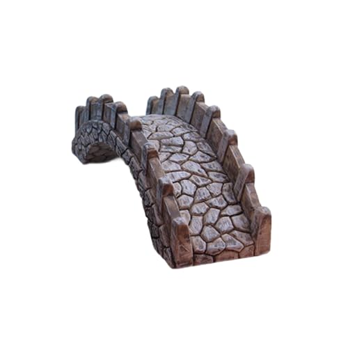 Miniature Arch Bridge Figurine Flower Pot Decor Dollhouse Ornament Micro Landscape Decor Small Statue Aquarium Decoration, with Railings - size: with Railings