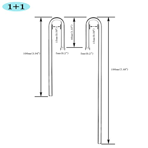 2X Acrylic U Shape Tube for Aquarium Air Pump Fish Tank Accessories Aquarium CO2 Diffuser Connector Tube - size: Acrylic